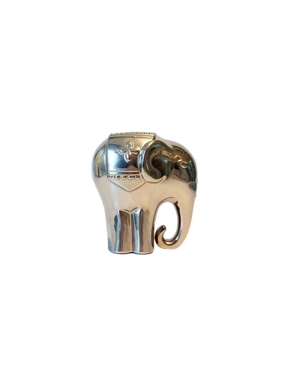 Three Hands Ceramic Polished Silver Finish Elephant Figurine